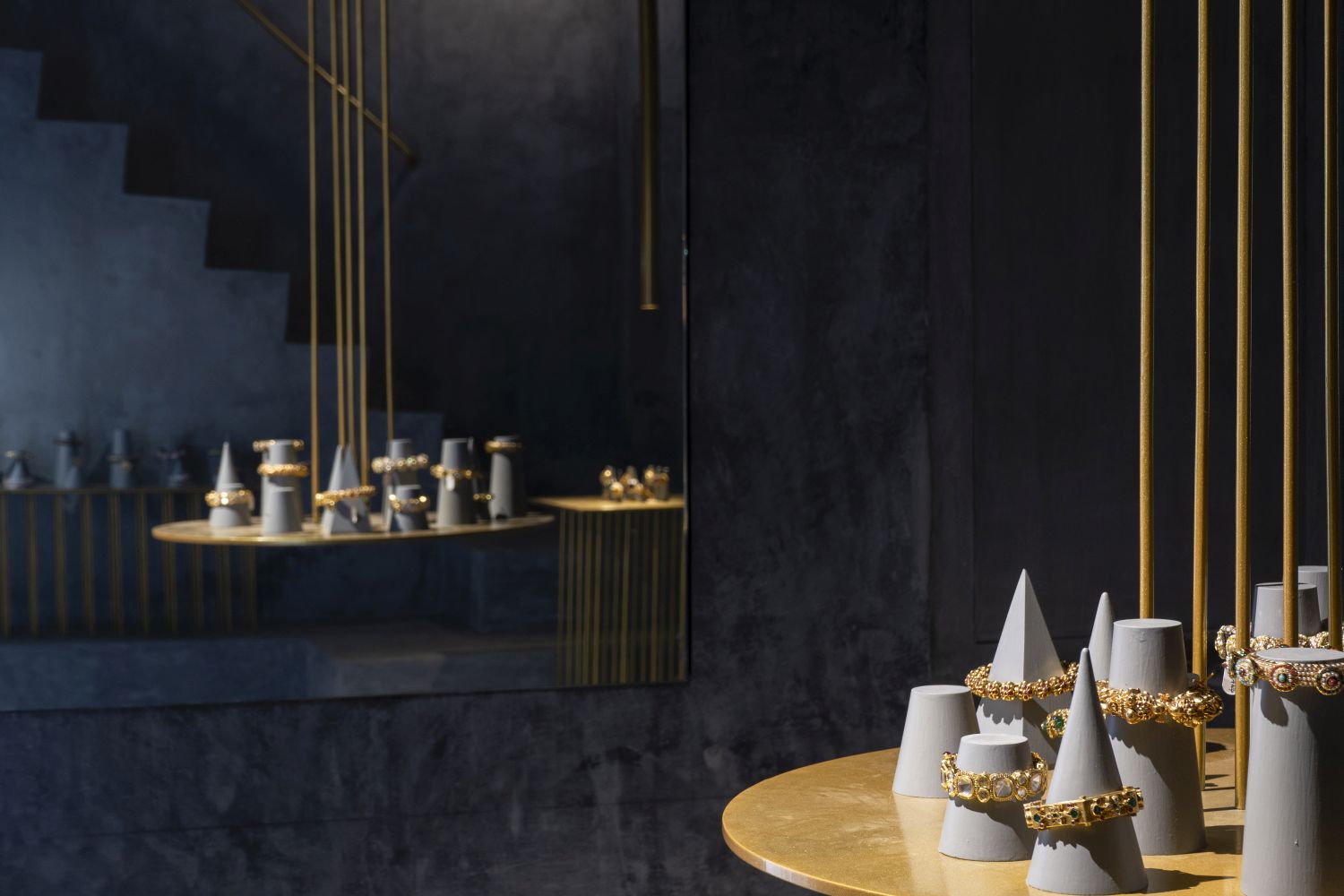 Curated jewellery on display objects at Pure Allure, Kochi